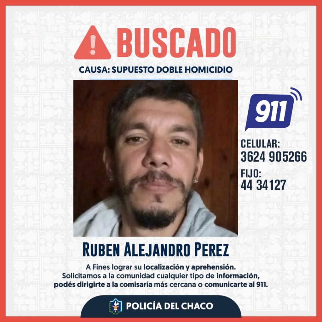 Buscan a un sujeto por presunto doble homicidio en Castelli