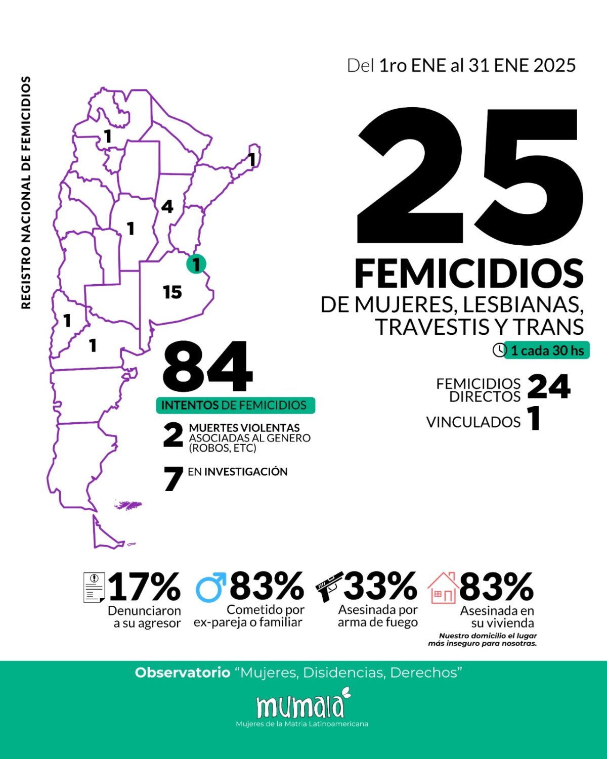 Hubo 25 femicidios en enero en Argentina - Diario La Voz del Chaco