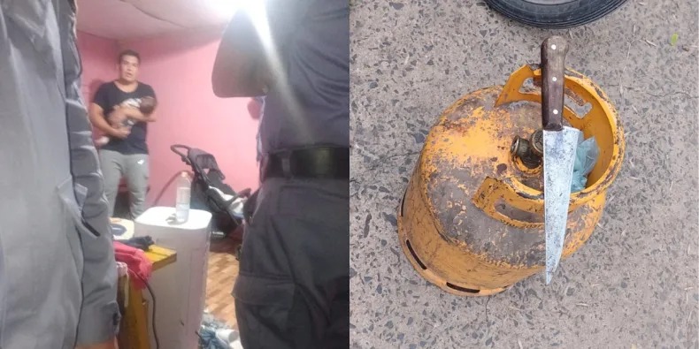 Tomó a su bebé y se atrincheró en su casa