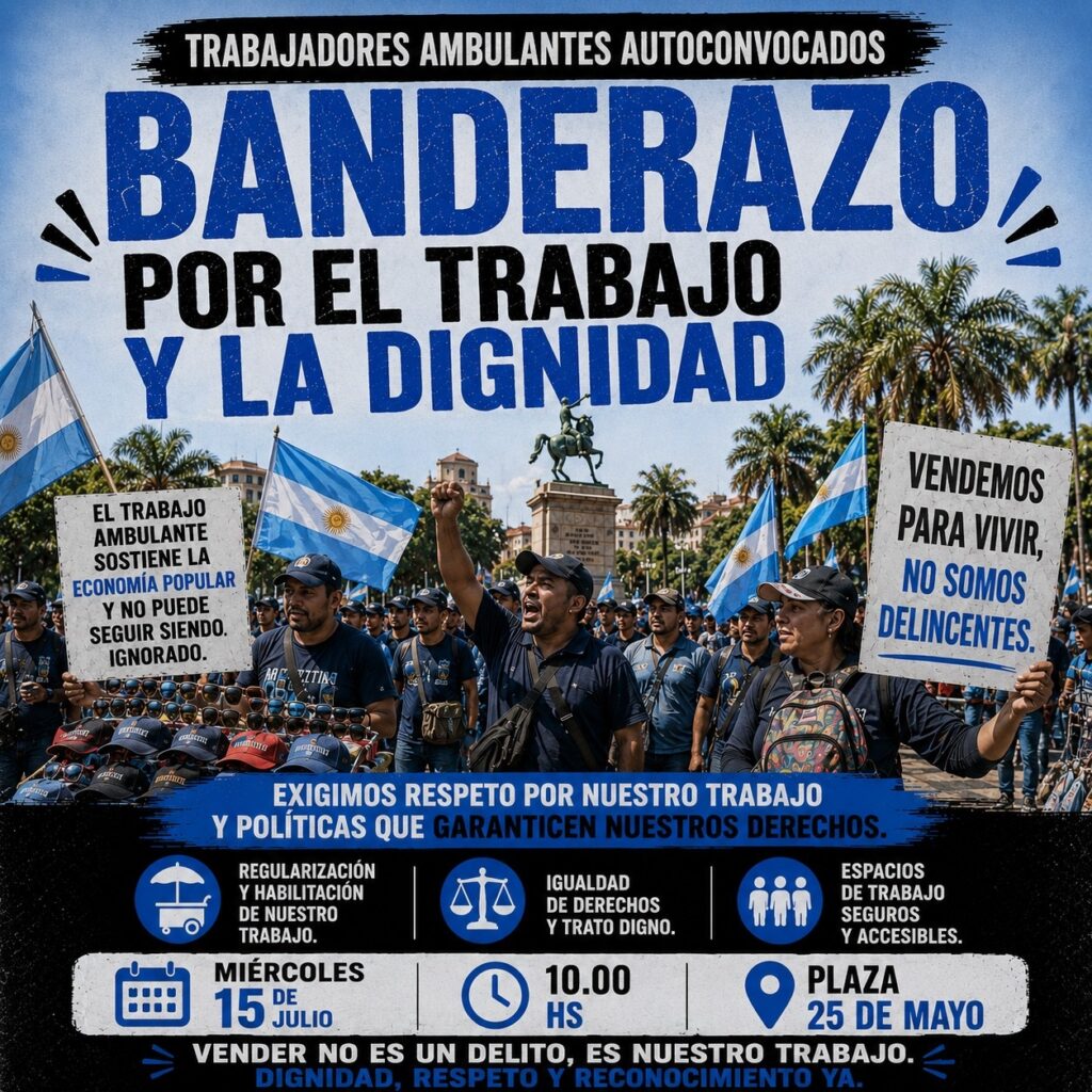 Bienal 2026: banderazo de vendedores ambulantes ante la falta de diálogo con el municipio