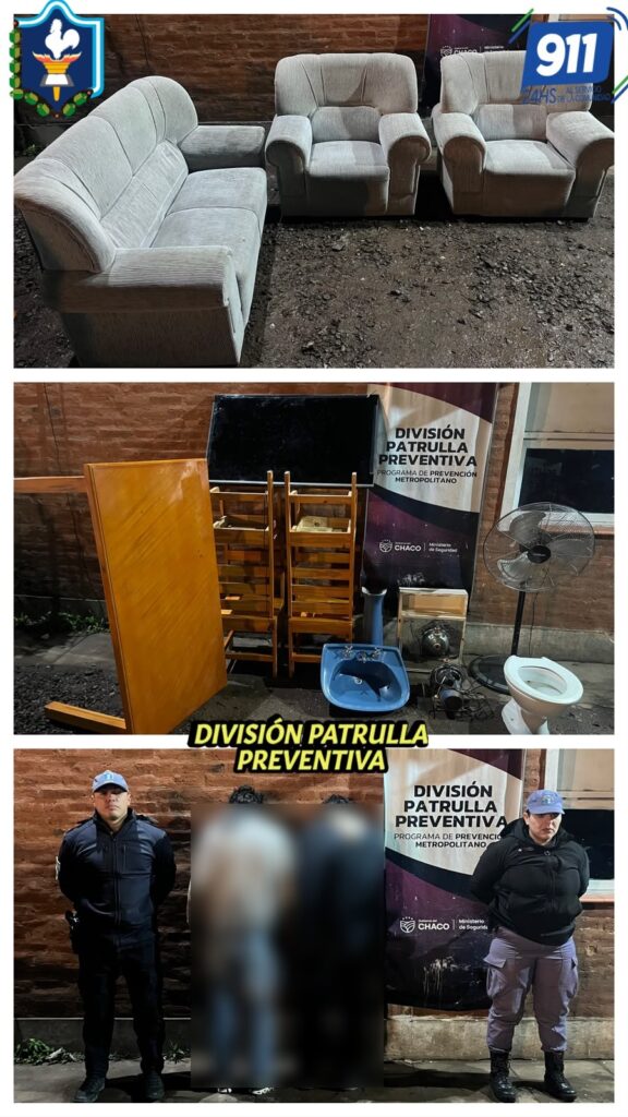 Dos hermanos fueron detenidos tras robar muebles y electrodomésticos de una vivienda