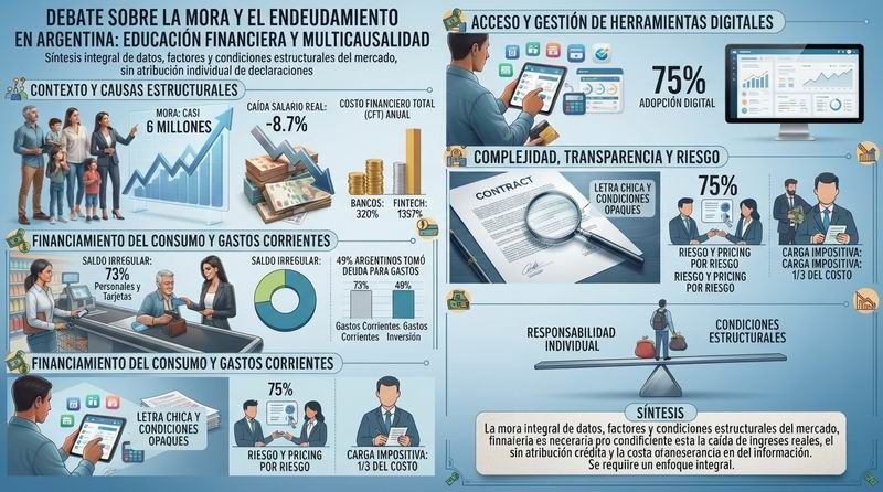 El endeudamiento y la mora ponen bajo análisis el peso de la educación financiera