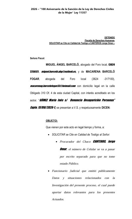 Caso Axel: Barceló habló de posibles delitos y pidió que el procurador Canteros declare como testigo