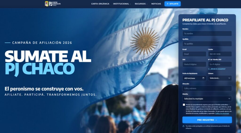 El PJ chaqueño presentó una nueva plataforma digital para facilitar la afiliación y participación partidaria